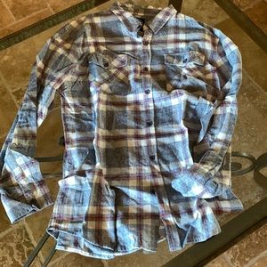 Mens Birch Black Longsleeve Buttondown Size XL.  Multi Plaid Like New